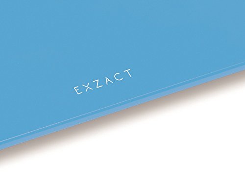 EXZACT ColorSlim - Personenwaage/ Elektronische Körperwaage / digitale Badezimmerwaage - Ultra schmal 1.7 CM Dicke -150 kg / 330 lb - farbige Glasplattform (Blau) - 5
