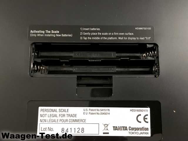 Tanita HD-366 Personenwaage Batteriefach